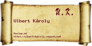 Ulbert Károly névjegykártya