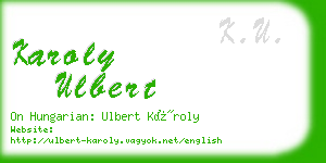 karoly ulbert business card